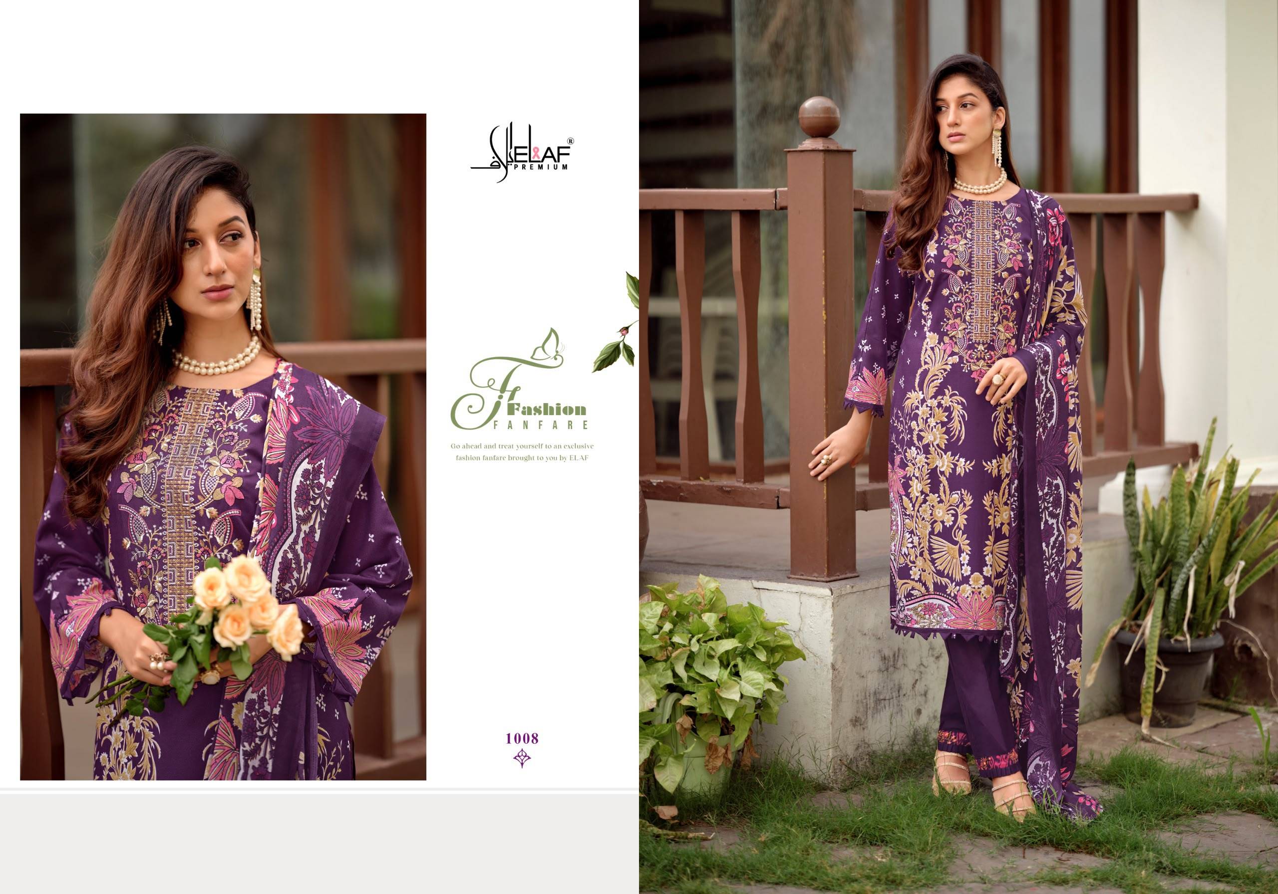 ELAF ASRAJOFA VOL.2 by  ELAF PREMIUM 1001 to 1008 series Indian Pakistani ethnic wear Premium soft Cotton At Wholesale Price